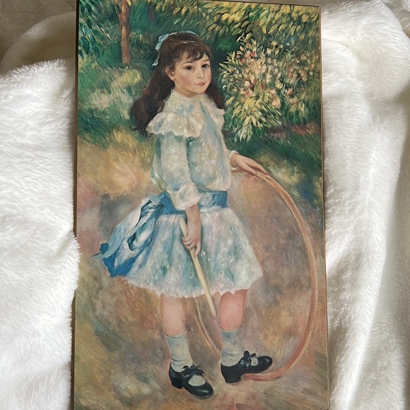 Vintage Renoir hanging board “Girl With a Hoop”. - Picture 4 of 4